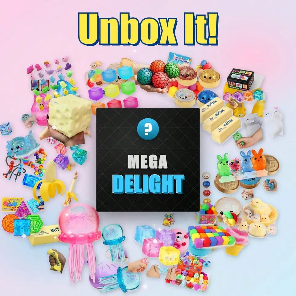 TOT 2026 Surprise Mystery Squish Box, Mixed Food & Cute Animal Soft Squeeze Anxiety Relief Toy, All Ages Collectible Surprise Holiday Gift Pack