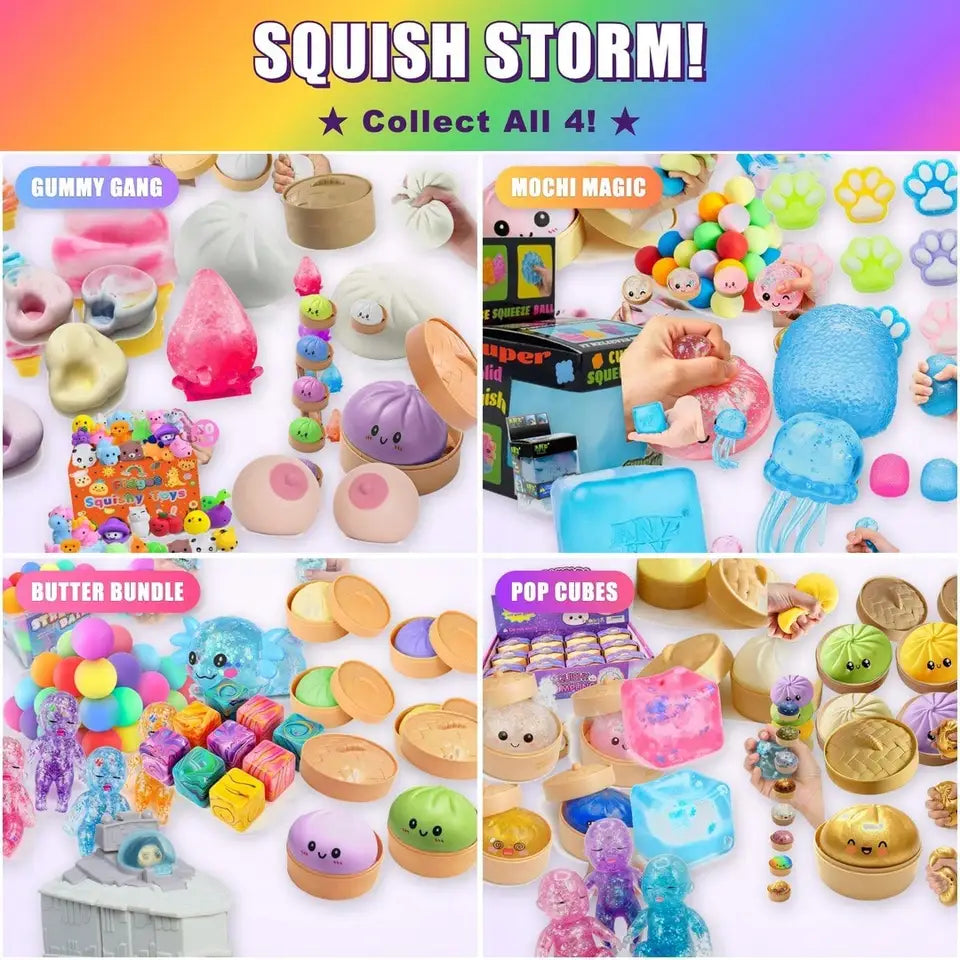TOT 2026 Surprise Mystery Squish Box, Mixed Food & Cute Animal Soft Squeeze Anxiety Relief Toy, All Ages Collectible Surprise Holiday Gift Pack
