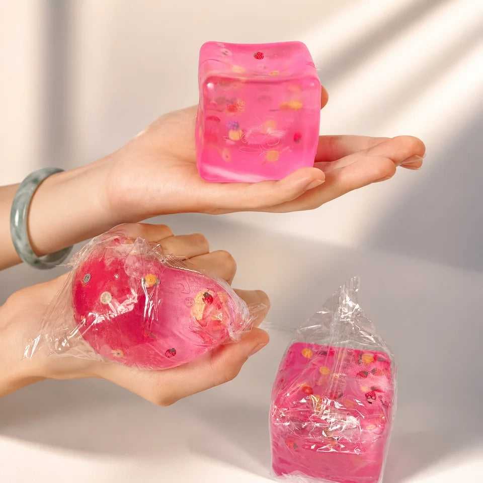 New Trending NeeDoh Jellyfish & Cube Squish Toy, Soft Jelly Squeeze Stress Relief Fidget Toy, Sensory NeeDoh for Kids & Adults