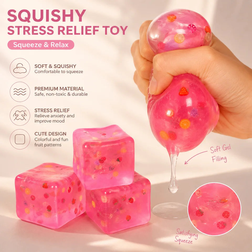 New Trending NeeDoh Jellyfish & Cube Squish Toy, Soft Jelly Squeeze Stress Relief Fidget Toy, Sensory NeeDoh for Kids & Adults