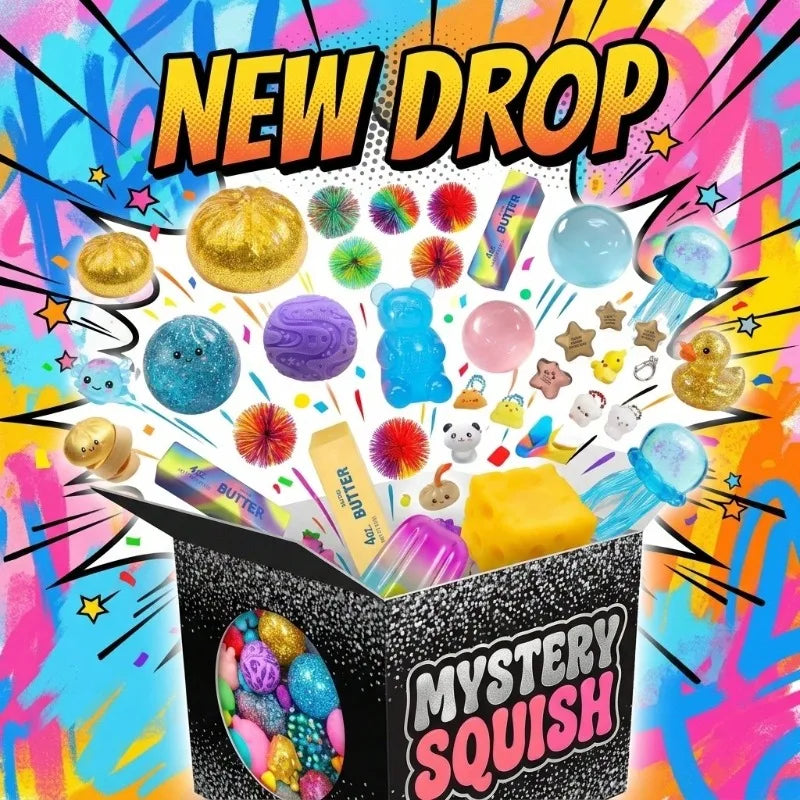 Squish Time Mystery Blind Box, Random Squeeze Fidget Toy, Stress Relief Cute Sensory Toy for All Ages