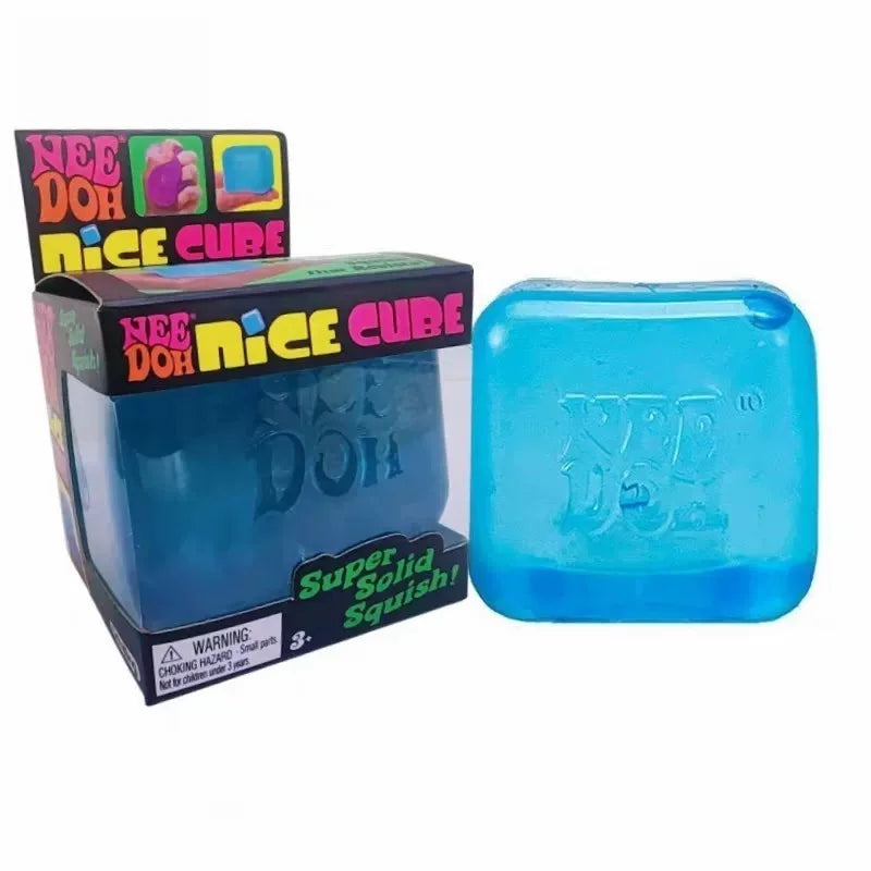 NeeDoh Nice Cube Squishy Stress Soft Stretchy Sensory Fidget Toy for Anxiety Relief ADHD Focus Stress Relief for Adults Kids